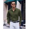 imageCOOFANDY Mens Long Sleeve Button Down Dress Shirts Casual Business Casual Shirt Wrinkle Free Untucked ShirtsArmy Green