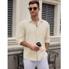 imageCOOFANDY Mens Long Sleeve Button Down Dress Shirts Casual Business Casual Shirt Wrinkle Free Untucked ShirtsBeige