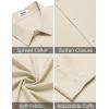 imageCOOFANDY Mens Long Sleeve Button Down Dress Shirts Casual Business Casual Shirt Wrinkle Free Untucked ShirtsBeige