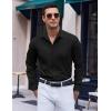 imageCOOFANDY Mens Long Sleeve Button Down Dress Shirts Casual Business Casual Shirt Wrinkle Free Untucked ShirtsBlack