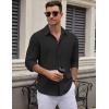 imageCOOFANDY Mens Long Sleeve Button Down Dress Shirts Casual Business Casual Shirt Wrinkle Free Untucked ShirtsBlack