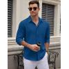 imageCOOFANDY Mens Long Sleeve Button Down Dress Shirts Casual Business Casual Shirt Wrinkle Free Untucked ShirtsBlue