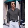 imageCOOFANDY Mens Long Sleeve Button Down Dress Shirts Casual Business Casual Shirt Wrinkle Free Untucked ShirtsDark Grey