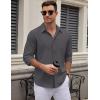 imageCOOFANDY Mens Long Sleeve Button Down Dress Shirts Casual Business Casual Shirt Wrinkle Free Untucked ShirtsDark Grey