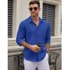imageCOOFANDY Mens Long Sleeve Button Down Dress Shirts Casual Business Casual Shirt Wrinkle Free Untucked ShirtsDeep Blue