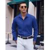 imageCOOFANDY Mens Long Sleeve Button Down Dress Shirts Casual Business Casual Shirt Wrinkle Free Untucked ShirtsDeep Blue