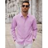 imageCOOFANDY Mens Long Sleeve Button Down Dress Shirts Casual Business Casual Shirt Wrinkle Free Untucked ShirtsLavender
