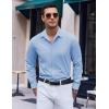 imageCOOFANDY Mens Long Sleeve Button Down Dress Shirts Casual Business Casual Shirt Wrinkle Free Untucked ShirtsLight Blue