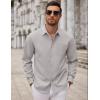imageCOOFANDY Mens Long Sleeve Button Down Dress Shirts Casual Business Casual Shirt Wrinkle Free Untucked ShirtsLight Grey