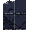 imageCOOFANDY Mens Long Sleeve Button Down Dress Shirts Casual Business Casual Shirt Wrinkle Free Untucked ShirtsNavy Blue