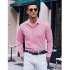 imageCOOFANDY Mens Long Sleeve Button Down Dress Shirts Casual Business Casual Shirt Wrinkle Free Untucked ShirtsPink