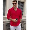 imageCOOFANDY Mens Long Sleeve Button Down Dress Shirts Casual Business Casual Shirt Wrinkle Free Untucked ShirtsRed