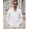 imageCOOFANDY Mens Long Sleeve Button Down Dress Shirts Casual Business Casual Shirt Wrinkle Free Untucked ShirtsWhite