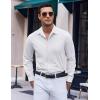 imageCOOFANDY Mens Long Sleeve Button Down Dress Shirts Casual Business Casual Shirt Wrinkle Free Untucked ShirtsWhite