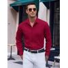 imageCOOFANDY Mens Long Sleeve Button Down Dress Shirts Casual Business Casual Shirt Wrinkle Free Untucked ShirtsWine Red