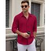 imageCOOFANDY Mens Long Sleeve Button Down Dress Shirts Casual Business Casual Shirt Wrinkle Free Untucked ShirtsWine Red