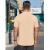 imageCOOFANDY Mens Mock Turtleneck Shirts Short Sleeve Casual Basic TShirts Ribbed Solid Pullover TopsBeige