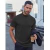 imageCOOFANDY Mens Mock Turtleneck Shirts Short Sleeve Casual Basic TShirts Ribbed Solid Pullover TopsBlack