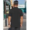 imageCOOFANDY Mens Mock Turtleneck Shirts Short Sleeve Casual Basic TShirts Ribbed Solid Pullover TopsBlack