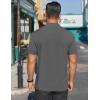 imageCOOFANDY Mens Mock Turtleneck Shirts Short Sleeve Casual Basic TShirts Ribbed Solid Pullover TopsDark Grey