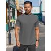 imageCOOFANDY Mens Mock Turtleneck Shirts Short Sleeve Casual Basic TShirts Ribbed Solid Pullover TopsDark Grey