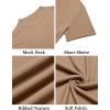 imageCOOFANDY Mens Mock Turtleneck Shirts Short Sleeve Casual Basic TShirts Ribbed Solid Pullover TopsKhaki