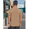 imageCOOFANDY Mens Mock Turtleneck Shirts Short Sleeve Casual Basic TShirts Ribbed Solid Pullover TopsKhaki
