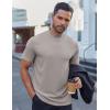 imageCOOFANDY Mens Mock Turtleneck Shirts Short Sleeve Casual Basic TShirts Ribbed Solid Pullover TopsLight Grey