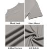 imageCOOFANDY Mens Mock Turtleneck Shirts Short Sleeve Casual Basic TShirts Ribbed Solid Pullover TopsLight Grey