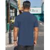 imageCOOFANDY Mens Mock Turtleneck Shirts Short Sleeve Casual Basic TShirts Ribbed Solid Pullover TopsNavy Blue