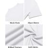 imageCOOFANDY Mens Mock Turtleneck Shirts Short Sleeve Casual Basic TShirts Ribbed Solid Pullover TopsWhite