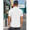 imageCOOFANDY Mens Mock Turtleneck Shirts Short Sleeve Casual Basic TShirts Ribbed Solid Pullover TopsWhite