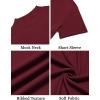 imageCOOFANDY Mens Mock Turtleneck Shirts Short Sleeve Casual Basic TShirts Ribbed Solid Pullover TopsWine Red