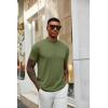 imageCOOFANDY Mens Mock Turtleneck T Shirt Short Sleeve Slim Fit Basic Casual Undershirt Solid Color Pullover TeeAarmy Green