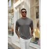 imageCOOFANDY Mens Mock Turtleneck T Shirt Short Sleeve Slim Fit Basic Casual Undershirt Solid Color Pullover TeeAdark Grey