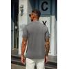 imageCOOFANDY Mens Mock Turtleneck T Shirt Short Sleeve Slim Fit Basic Casual Undershirt Solid Color Pullover TeeAdark Grey