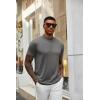 imageCOOFANDY Mens Mock Turtleneck T Shirt Short Sleeve Slim Fit Basic Casual Undershirt Solid Color Pullover TeeAdark Grey