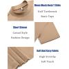 imageCOOFANDY Mens Mock Turtleneck T Shirt Short Sleeve Slim Fit Basic Casual Undershirt Solid Color Pullover TeeAkhaki