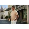 imageCOOFANDY Mens Mock Turtleneck T Shirt Short Sleeve Slim Fit Basic Casual Undershirt Solid Color Pullover TeeAkhaki