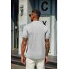 imageCOOFANDY Mens Mock Turtleneck T Shirt Short Sleeve Slim Fit Basic Casual Undershirt Solid Color Pullover TeeAlight Grey