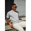 imageCOOFANDY Mens Mock Turtleneck T Shirt Short Sleeve Slim Fit Basic Casual Undershirt Solid Color Pullover TeeAlight Grey