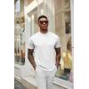 imageCOOFANDY Mens Mock Turtleneck T Shirt Short Sleeve Slim Fit Basic Casual Undershirt Solid Color Pullover TeeAwhite