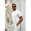 imageCOOFANDY Mens Mock Turtleneck T Shirt Short Sleeve Slim Fit Basic Casual Undershirt Solid Color Pullover TeeAwhite
