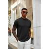 imageCOOFANDY Mens Mock Turtleneck T Shirt Short Sleeve Slim Fit Basic Casual Undershirt Solid Color Pullover TeeB2 Pack Black
