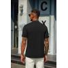 imageCOOFANDY Mens Mock Turtleneck T Shirt Short Sleeve Slim Fit Basic Casual Undershirt Solid Color Pullover TeeB2 Pack Black