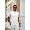 imageCOOFANDY Mens Mock Turtleneck T Shirt Short Sleeve Slim Fit Basic Casual Undershirt Solid Color Pullover TeeB2 Pack White