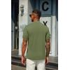 imageCOOFANDY Mens Mock Turtleneck T Shirt Short Sleeve Slim Fit Basic Casual Undershirt Solid Color Pullover TeeBblackArmy Green