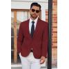 imageCOOFANDY Mens Casual Blazer Lightweight Sport Coat One Button Suit JacketWine Red