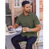 imageCOOFANDY Mens Dress Shirts Button Down Short Sleeve Shirt Summer Shirts Business Casual Wedding ShirtArmy Green