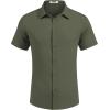 imageCOOFANDY Mens Dress Shirts Button Down Short Sleeve Shirt Summer Shirts Business Casual Wedding ShirtArmy Green